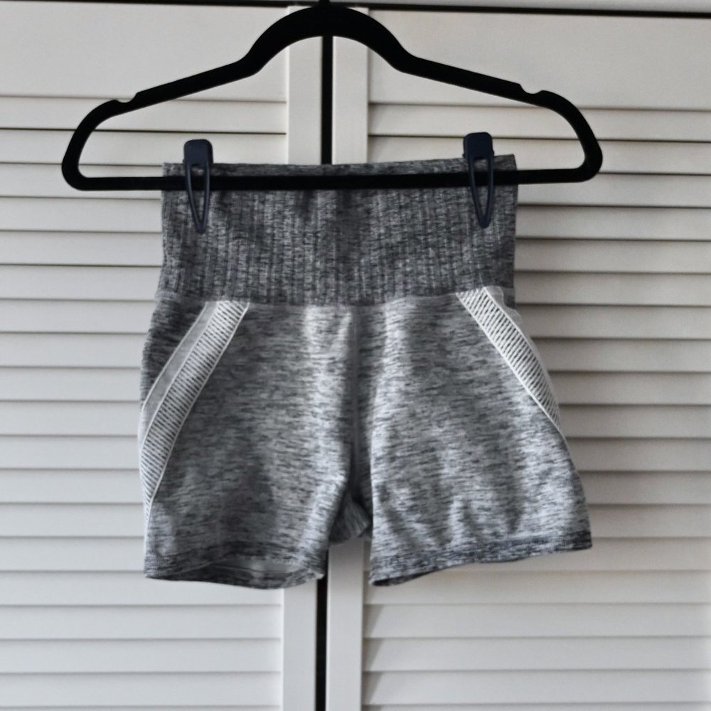 Athleta Silver Gray Athletic Shorts with Elastic Waistband